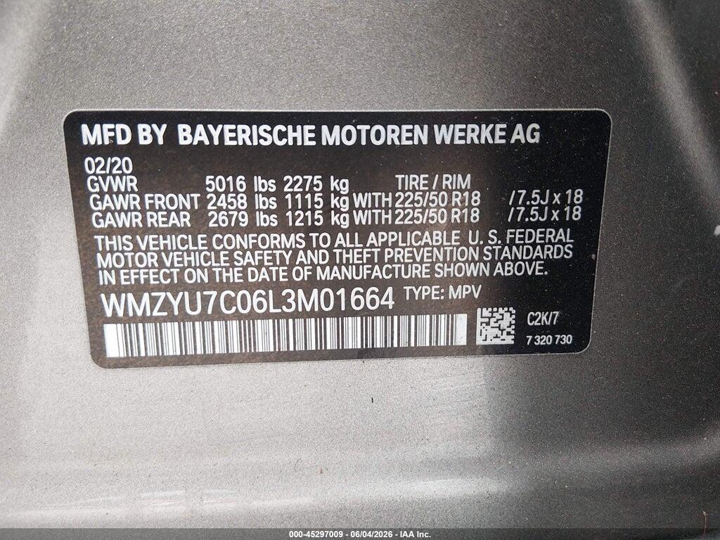 WMZYU7C06L3M01664 2020 MINI E COUNTRYMAN photo no. 9