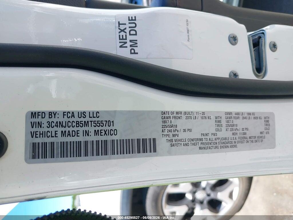 3C4NJCCB5MT555701 2021 JEEP COMPASS photo no. 9