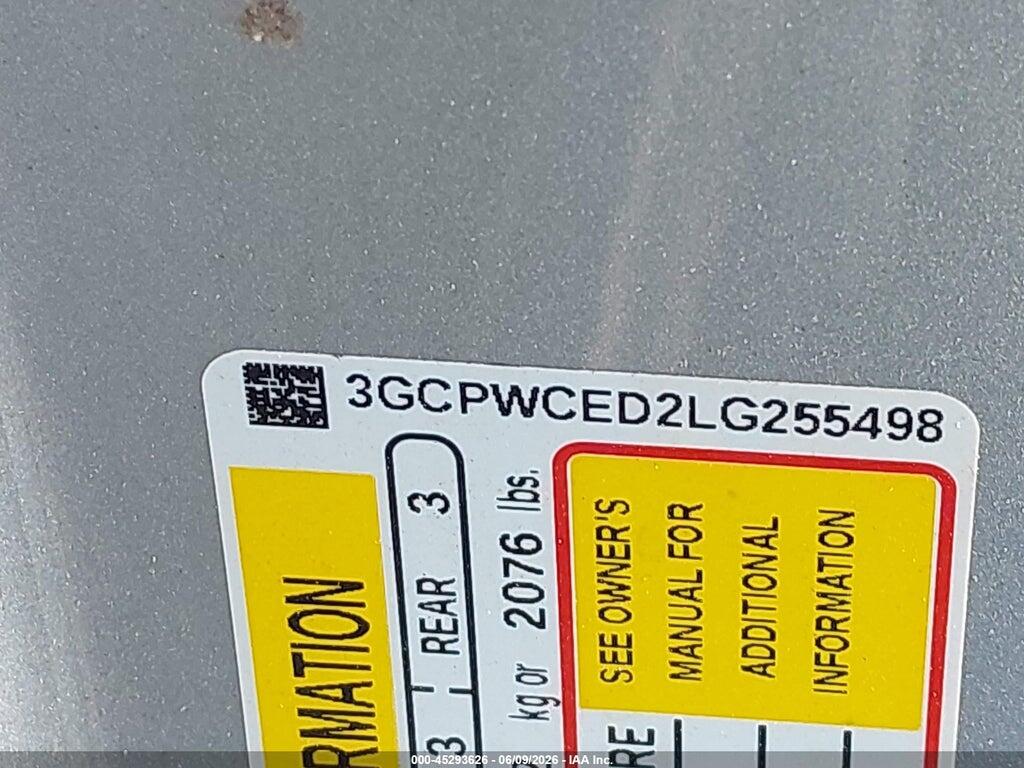 3GCPWCED2LG255498 2020 CHEVROLET SILVERADO 1500 photo no. 9