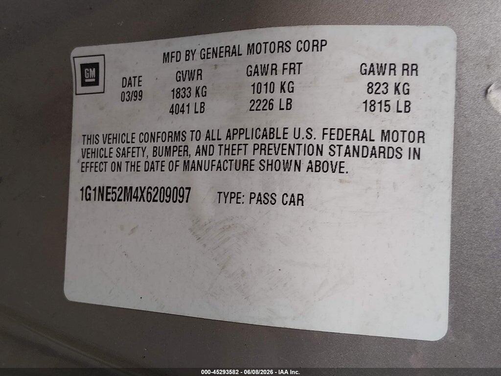 1G1NE52M4X6209097 1999 CHEVROLET MALIBU photo no. 9