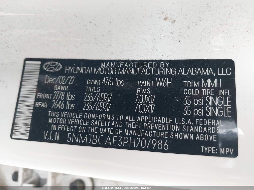 5NMJBCAE3PH207986 2023 HYUNDAI TUCSON photo no. 9