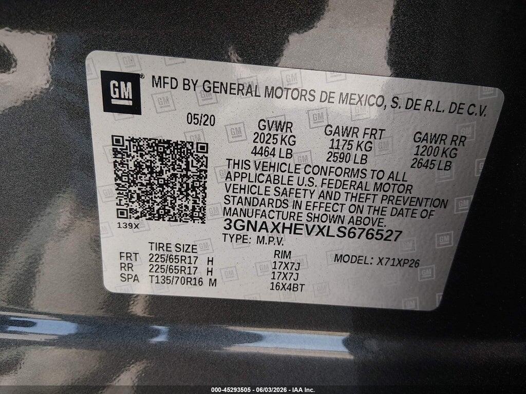 3GNAXHEVXLS676527 2020 CHEVROLET EQUINOX photo no. 9