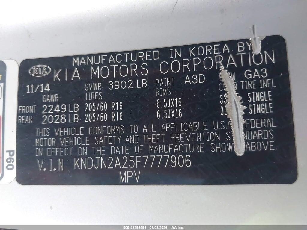 KNDJN2A25F7777906 2015 KIA SOUL photo no. 9