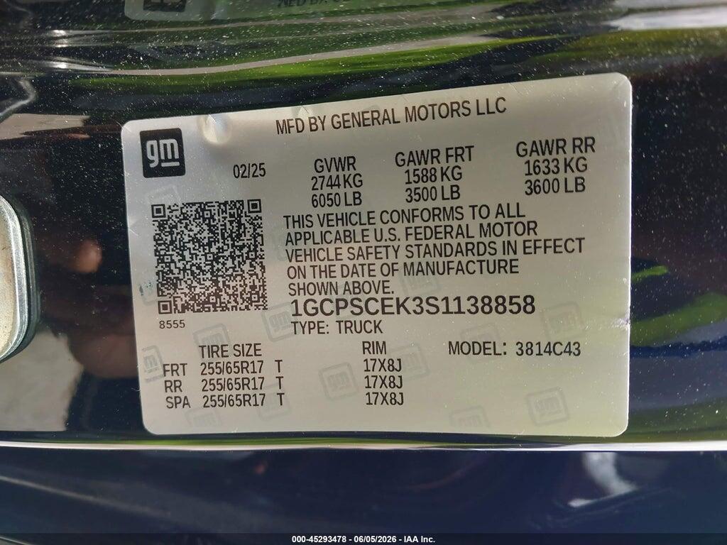1GCPSCEK3S1138858 2025 CHEVROLET COLORADO photo no. 7