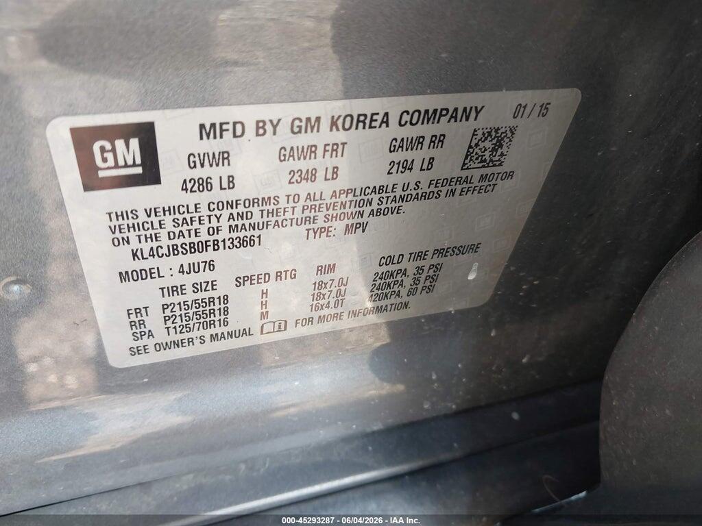KL4CJBSB0FB133661 2015 BUICK ENCORE photo no. 9