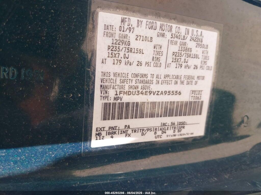 1FMDU34E9VZA95556 1997 FORD EXPLORER photo no. 9
