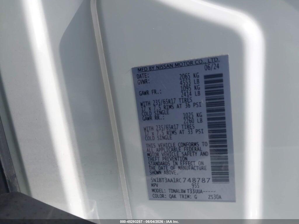 5N1BT3AA1RC748787 2024 NISSAN ROGUE photo no. 9
