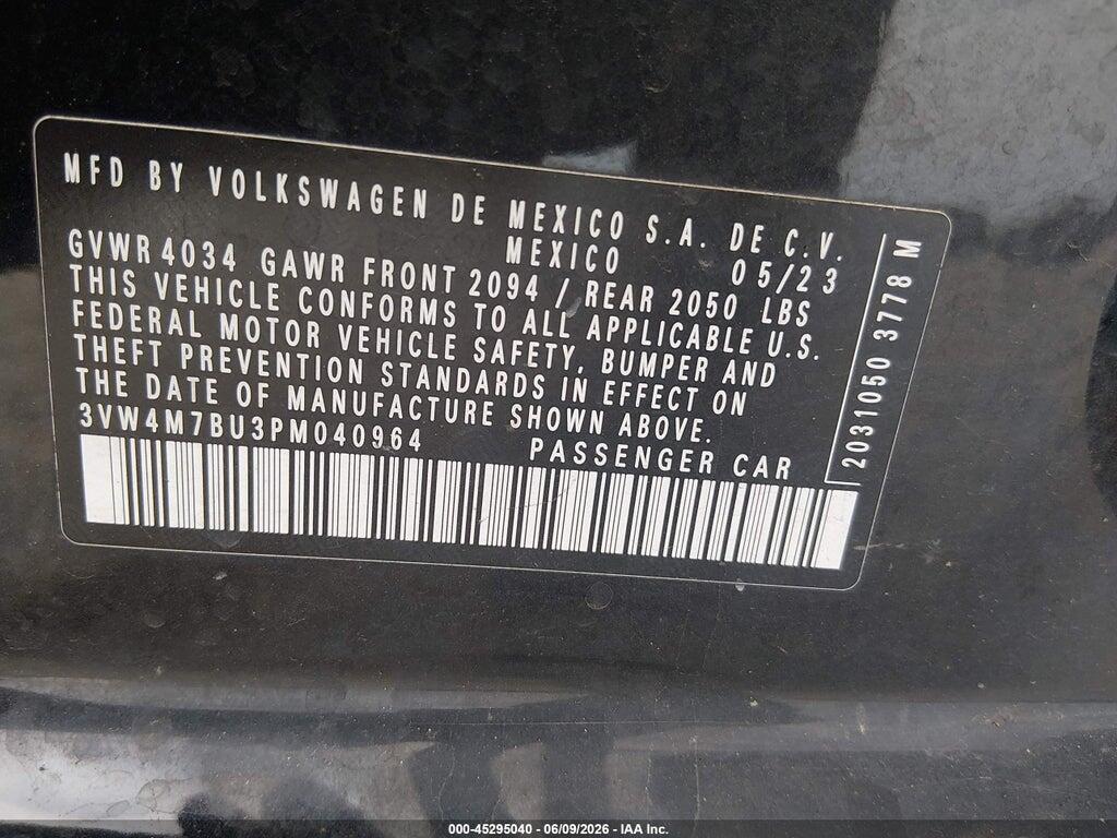 3VW4M7BU3PM040964 2023 VOLKSWAGEN JETTA photo no. 9
