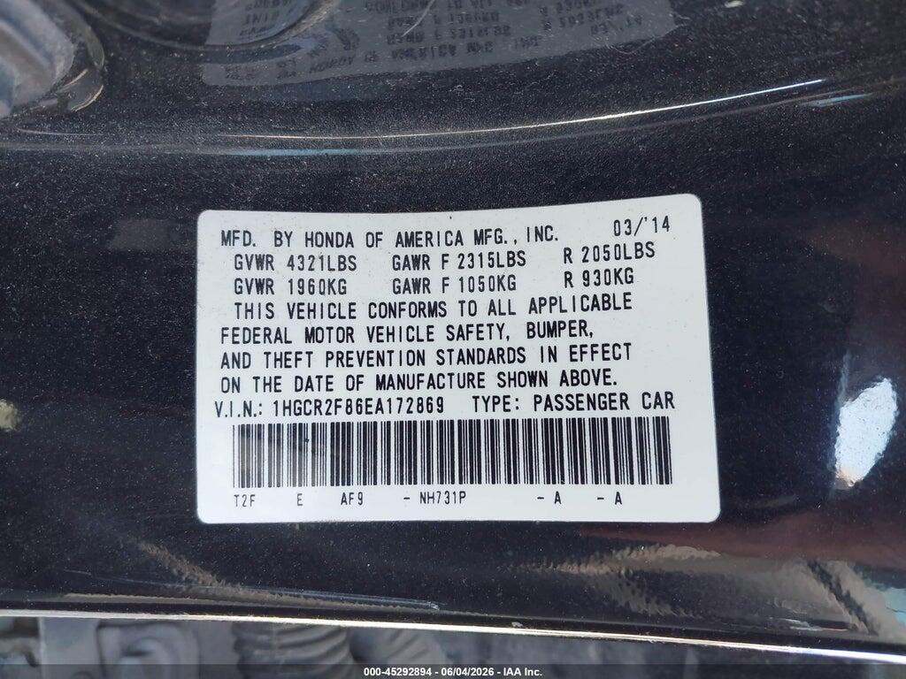 1HGCR2F86EA172869 2014 HONDA ACCORD photo no. 9