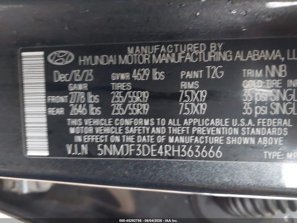 5NMJF3DE4RH363666 2024 HYUNDAI TUCSON photo no. 9