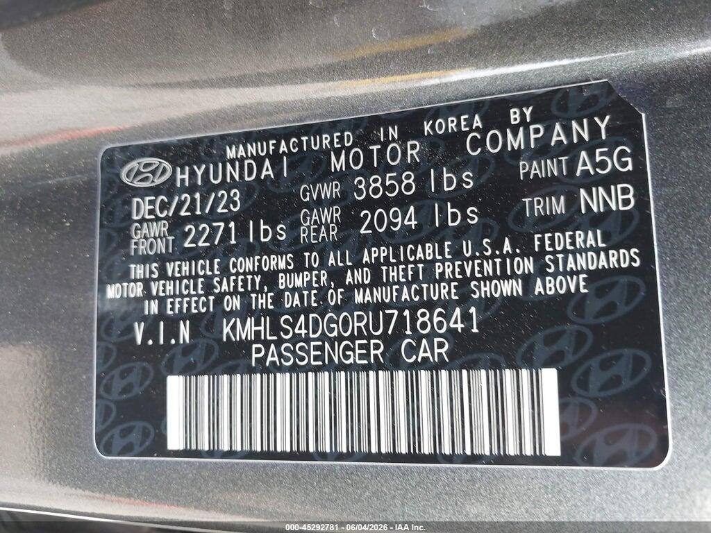 KMHLS4DG0RU718641 2024 HYUNDAI ELANTRA photo no. 9