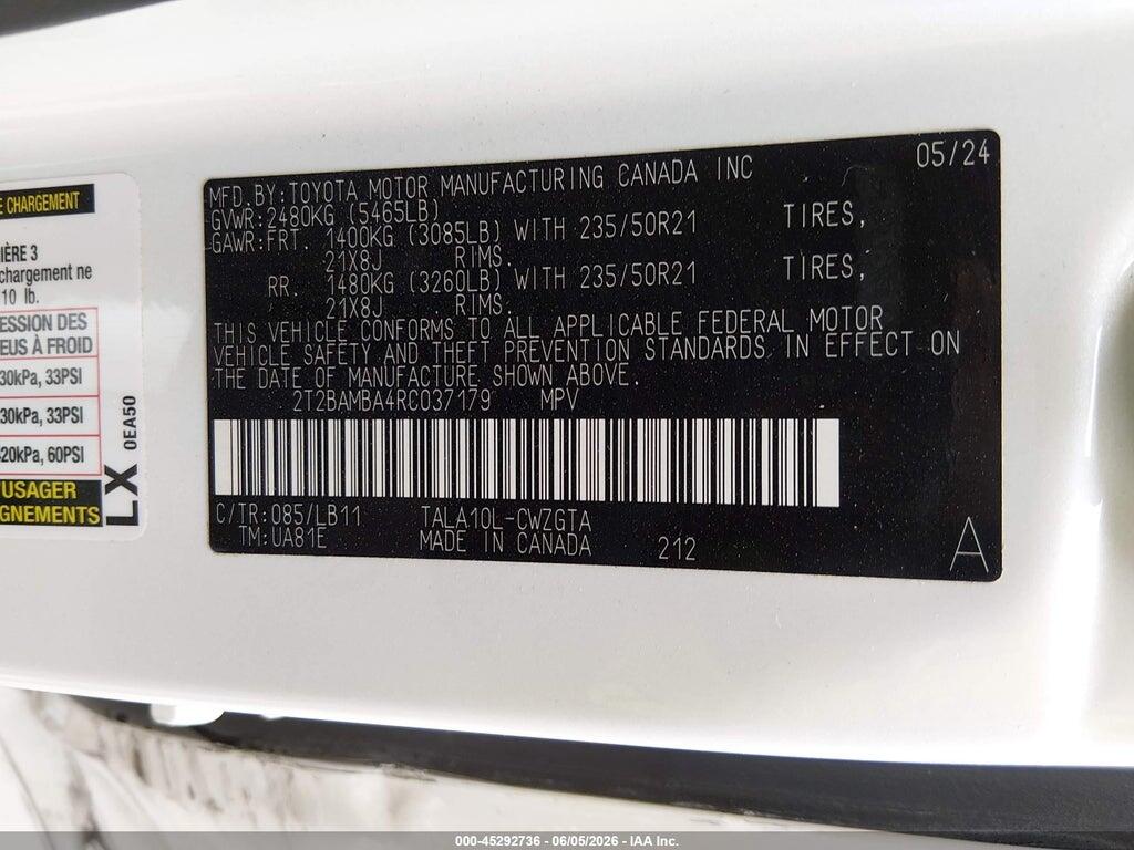 2T2BAMBA4RC037179 2024 LEXUS RX 350 photo no. 9