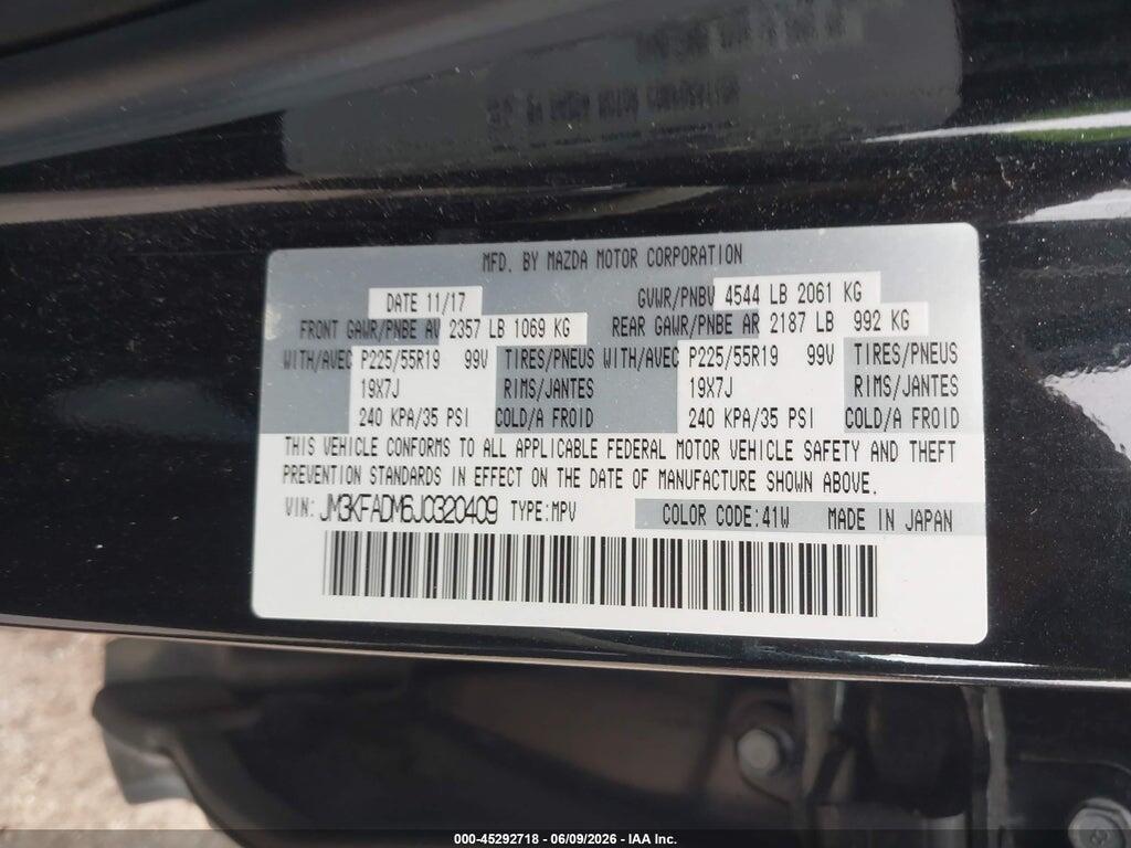 JM3KFADM6J0320409 2018 MAZDA CX-5 photo no. 9