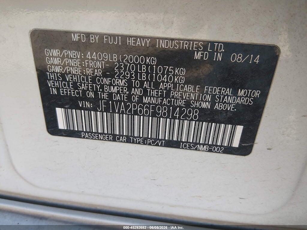 JF1VA2P66F9814298 2015 SUBARU WRX STI photo no. 9