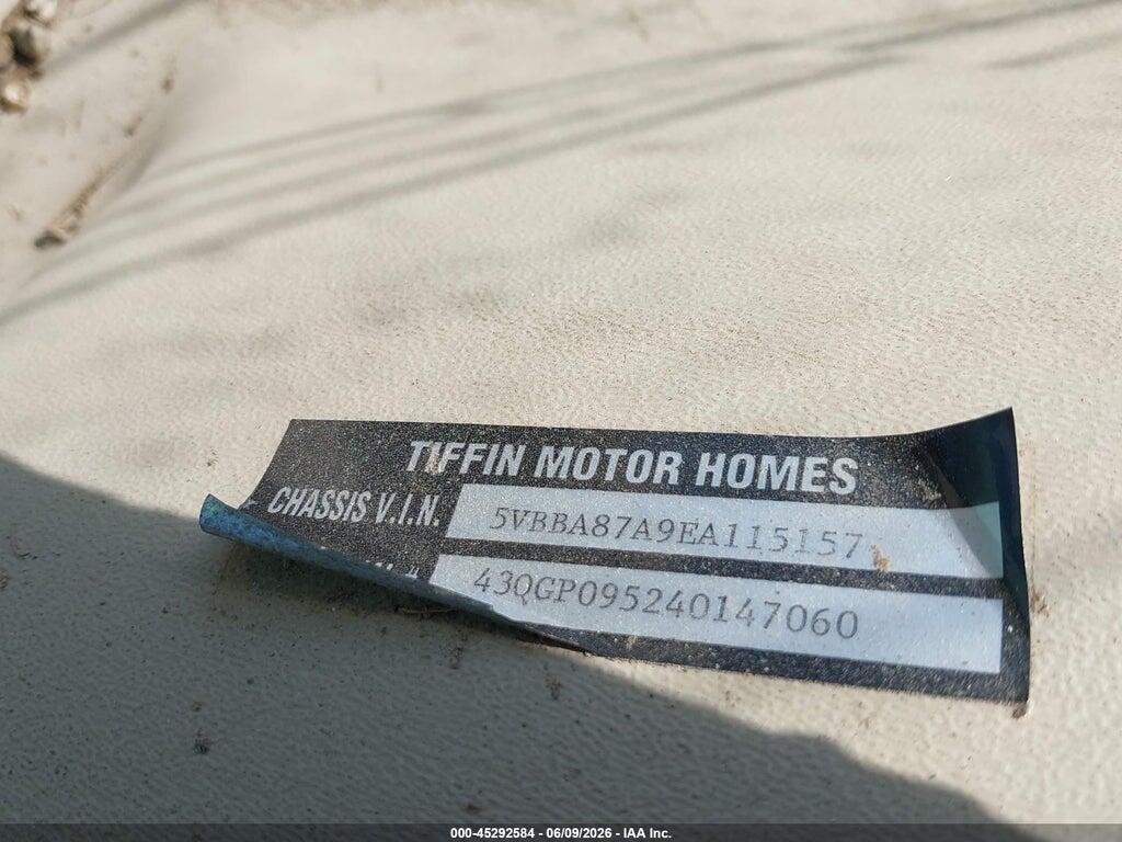 5VBBA87A9EA115157 2014 TIFFIN MOTORHOMES INC ALLEGRO BUS photo no. 9