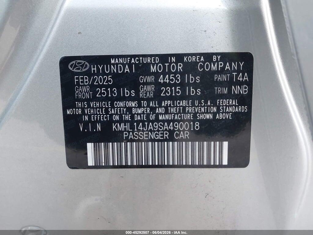 KMHL14JA9SA490018 2025 HYUNDAI SONATA photo no. 9