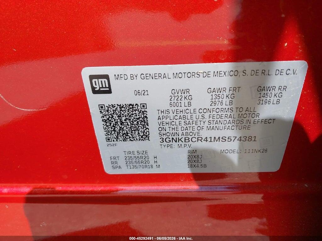 3GNKBCR41MS574381 2021 CHEVROLET BLAZER photo no. 9