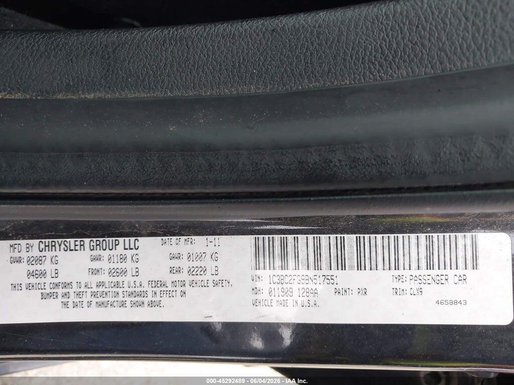 1C3BC2FG9BN517551 2011 CHRYSLER 200 photo no. 9