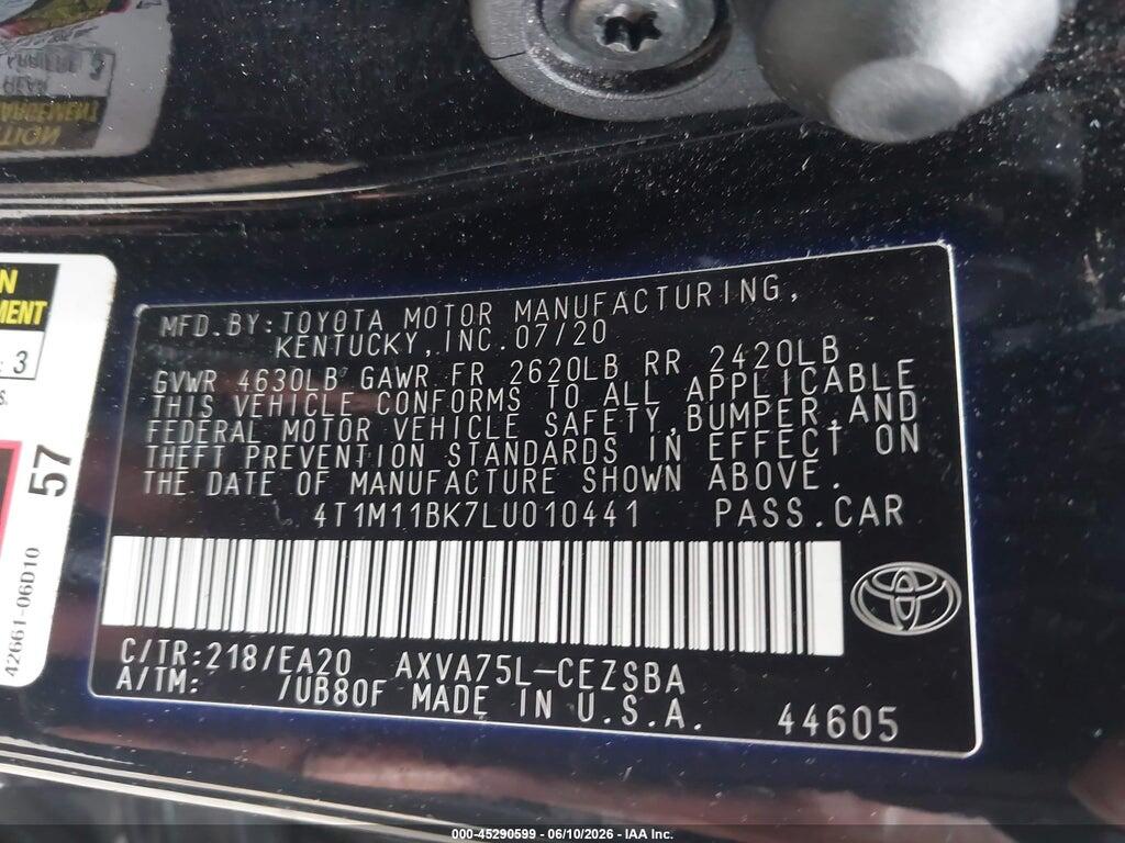 4T1M11BK7LU010441 2020 TOYOTA CAMRY photo no. 9