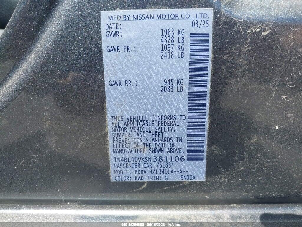 1N4BL4DVXSN381106 2025 NISSAN ALTIMA photo no. 9