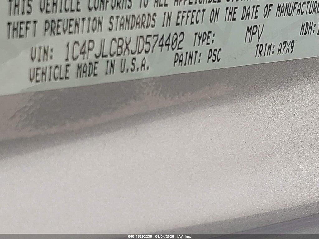 1C4PJLCBXJD574402 2018 JEEP CHEROKEE photo no. 9