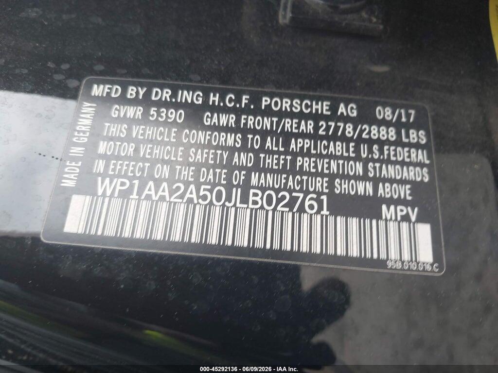 WP1AA2A50JLB02761 2018 PORSCHE MACAN photo no. 9