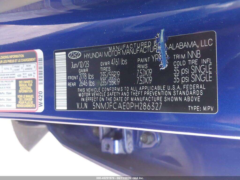 5NMJFCAE0PH286327 2023 HYUNDAI TUCSON photo no. 9