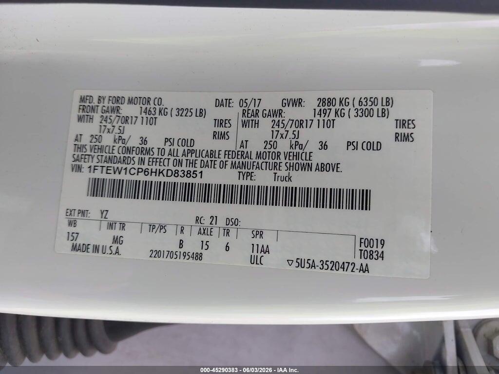 1FTEW1CP6HKD83851 2017 FORD F-150 photo no. 9