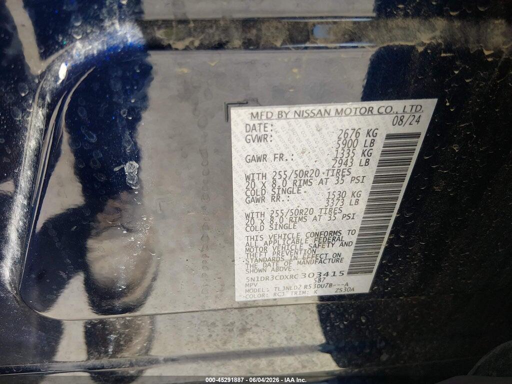 5N1DR3CDXRC303415 2024 NISSAN PATHFINDER photo no. 9