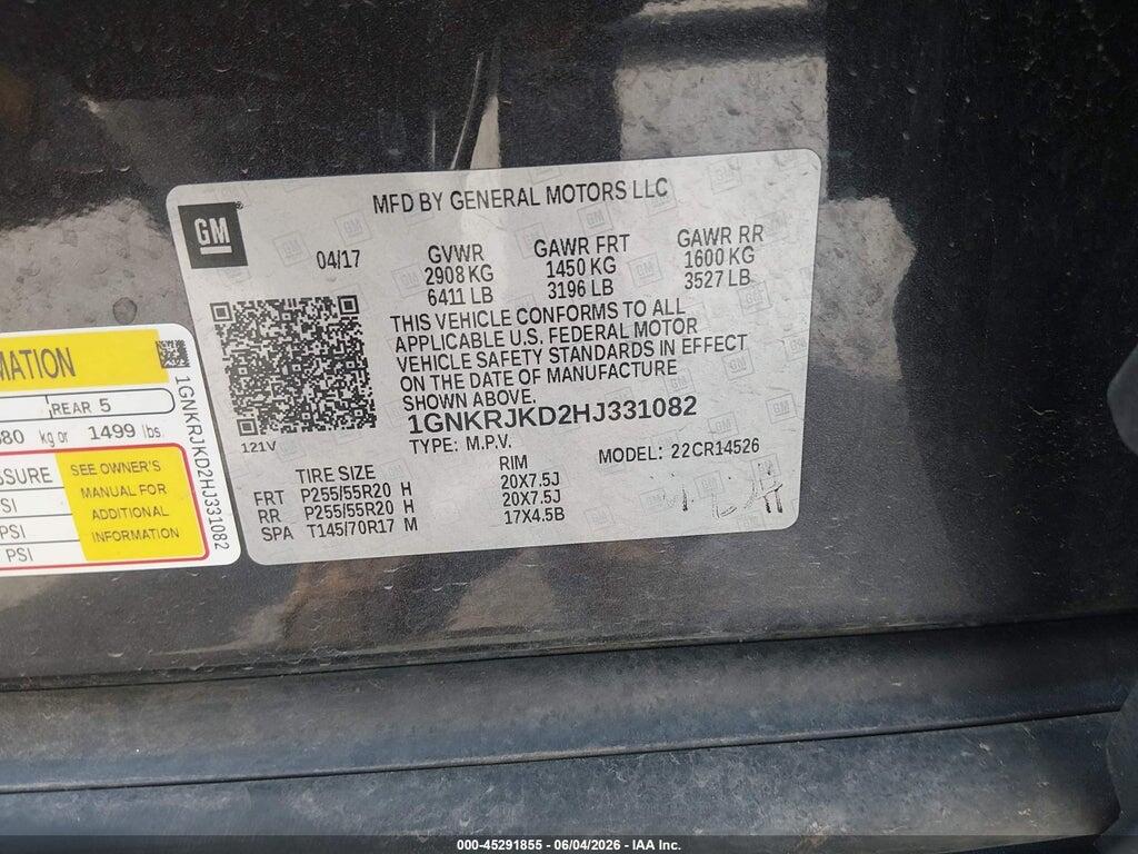 1GNKRJKD2HJ331082 2017 CHEVROLET TRAVERSE photo no. 9