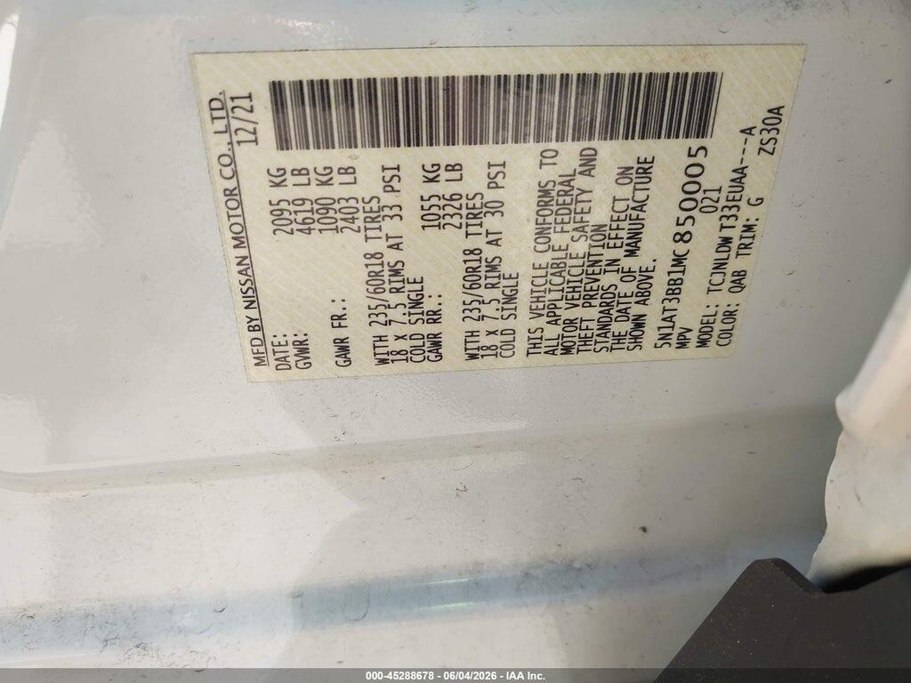 5N1AT3BB1MC850005 2021 NISSAN ROGUE photo no. 9