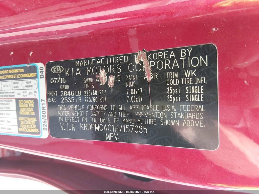 KNDPMCAC1H7157035 2017 KIA SPORTAGE photo no. 9