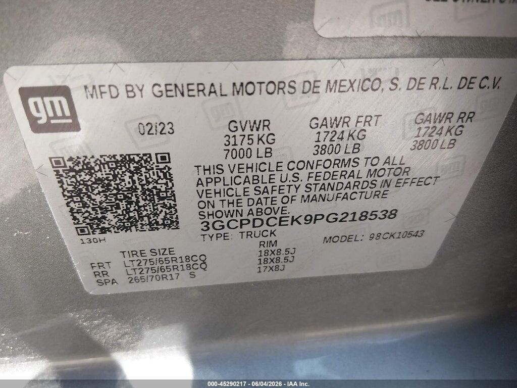3GCPDCEK9PG218538 2023 CHEVROLET SILVERADO 1500 photo no. 9