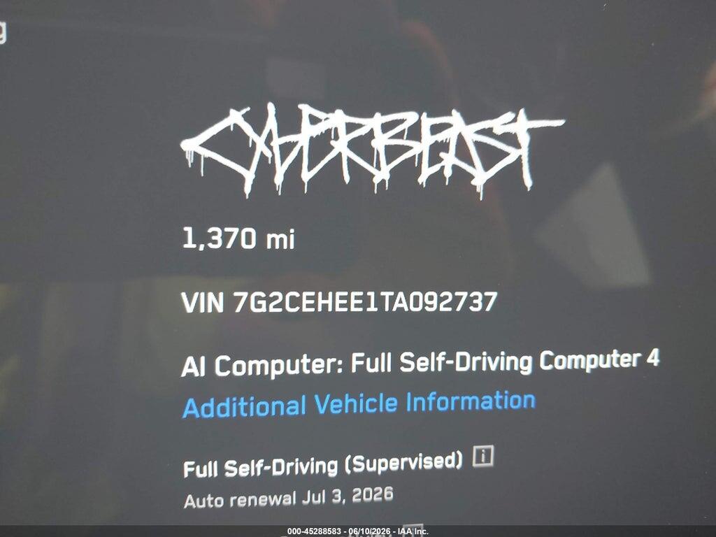 7G2CEHEE1TA092737 2026 TESLA CYBERTRUCK photo no. 7