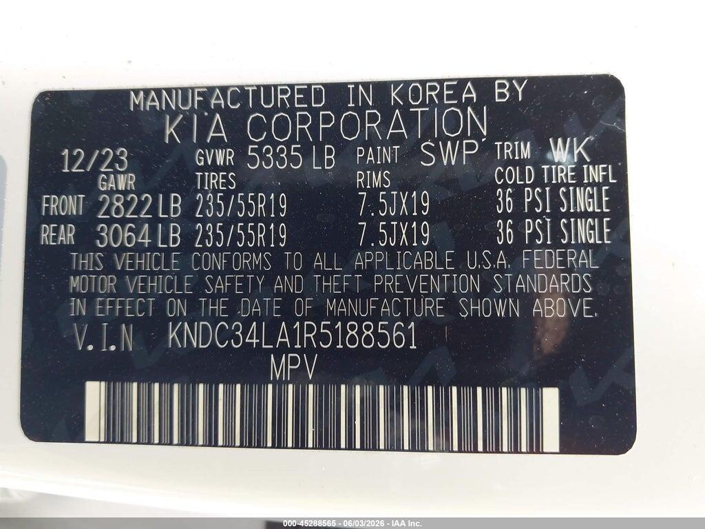 KNDC34LA1R5188561 2024 KIA EV6 photo no. 9