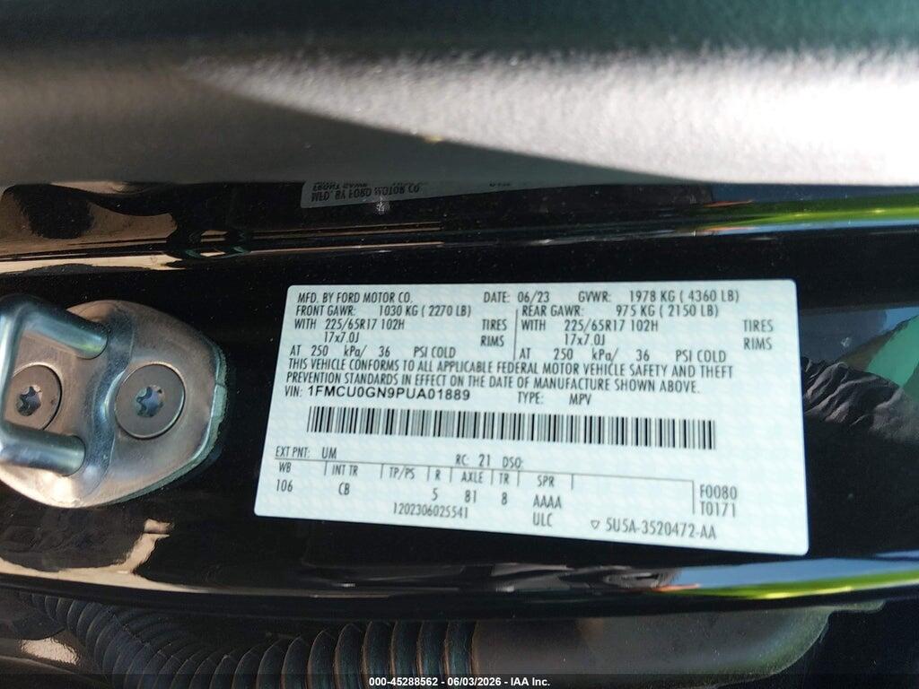 1FMCU0GN9PUA01889 2023 FORD ESCAPE photo no. 9
