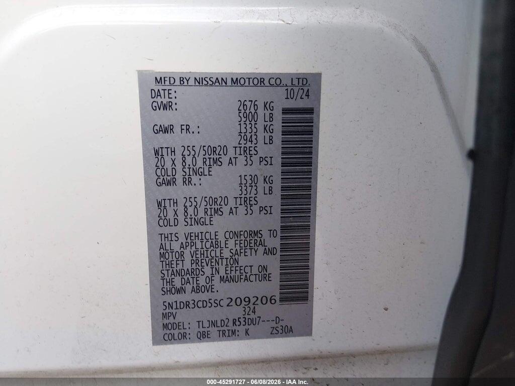 5N1DR3CD5SC209206 2025 NISSAN PATHFINDER photo no. 9