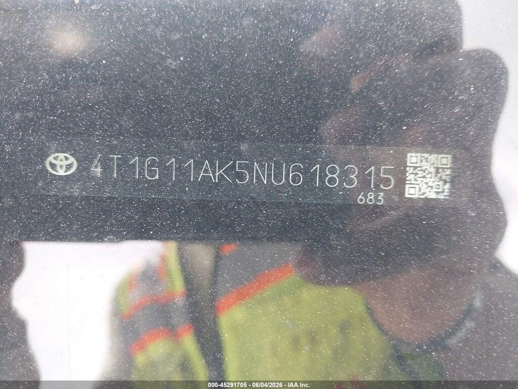 4T1G11AK5NU618315 2022 TOYOTA CAMRY photo no. 9