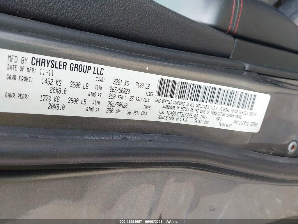 1C4SDJCT9CC205702 2012 DODGE DURANGO photo no. 9