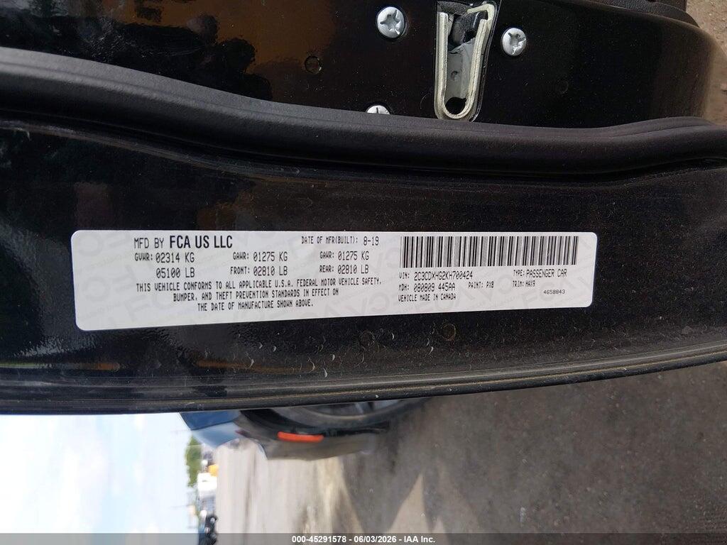 2C3CDXHG2KH700424 2019 DODGE CHARGER photo no. 9