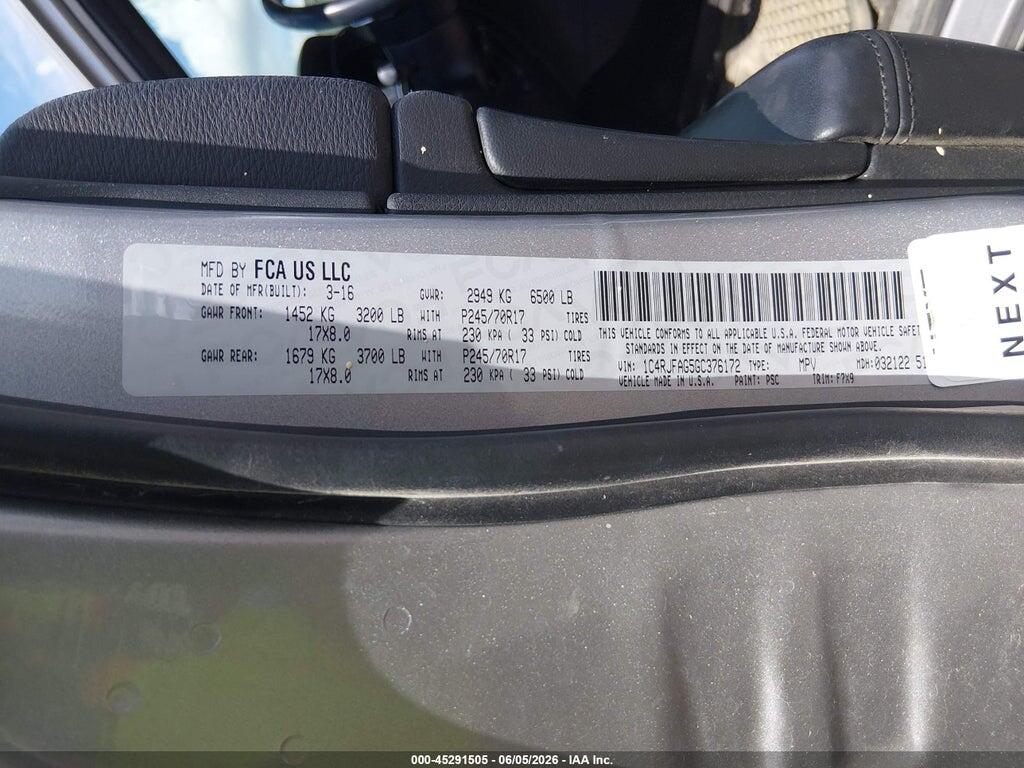1C4RJFAG5GC376172 2016 JEEP GRAND CHEROKEE photo no. 9