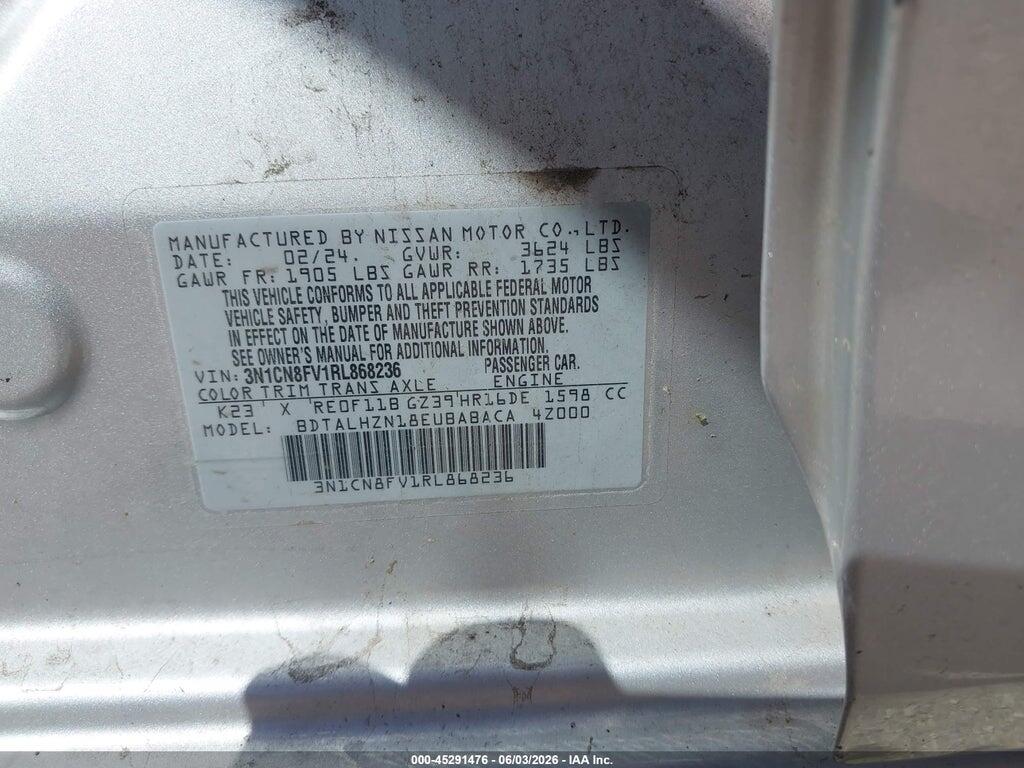 3N1CN8FV1RL868236 2024 NISSAN VERSA photo no. 9