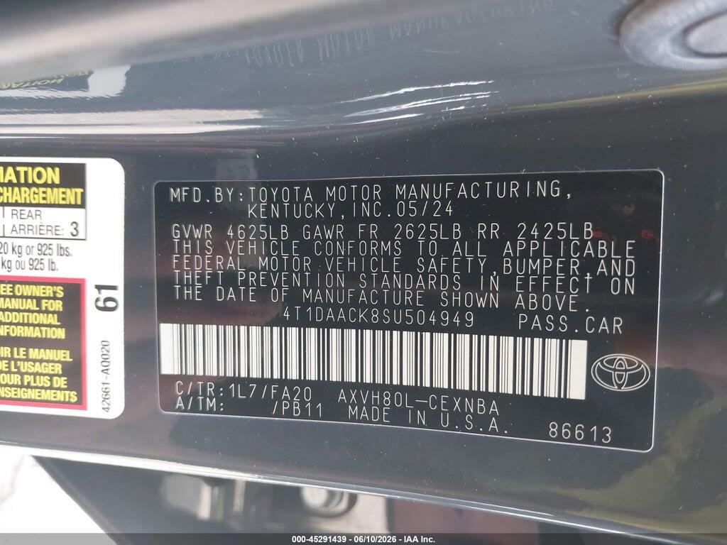 4T1DAACK8SU504949 2025 TOYOTA CAMRY photo no. 9
