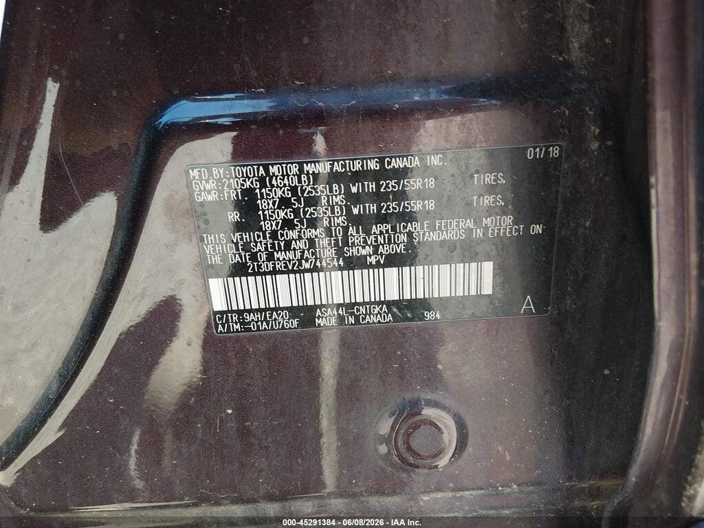 2T3DFREV2JW744544 2018 TOYOTA RAV4 photo no. 9