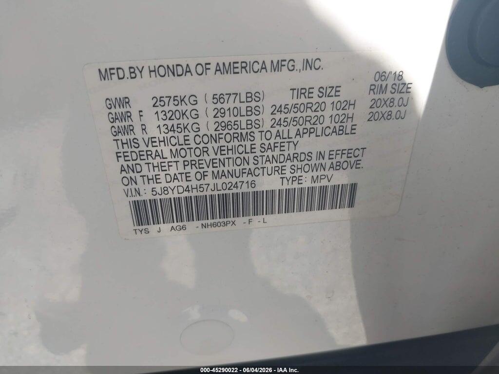 5J8YD4H57JL024716 2018 ACURA MDX photo no. 9
