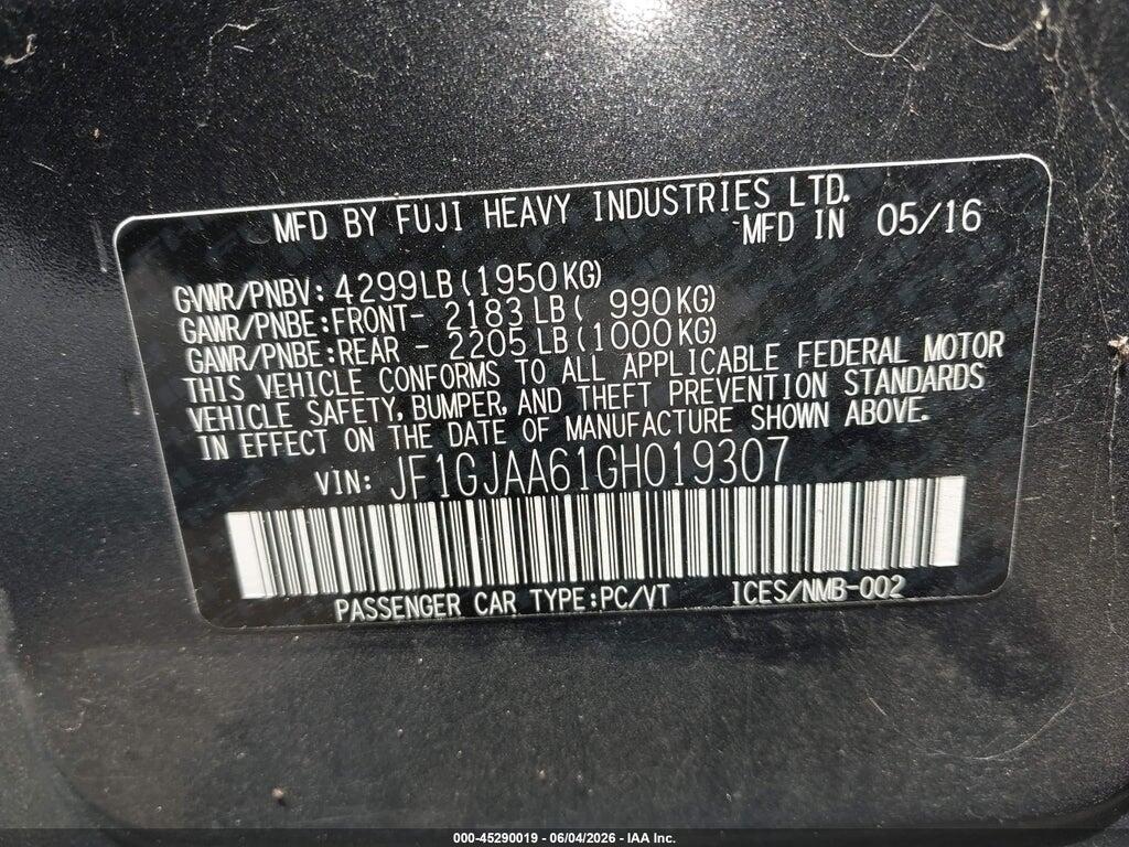 JF1GJAA61GH019307 2016 SUBARU IMPREZA photo no. 9