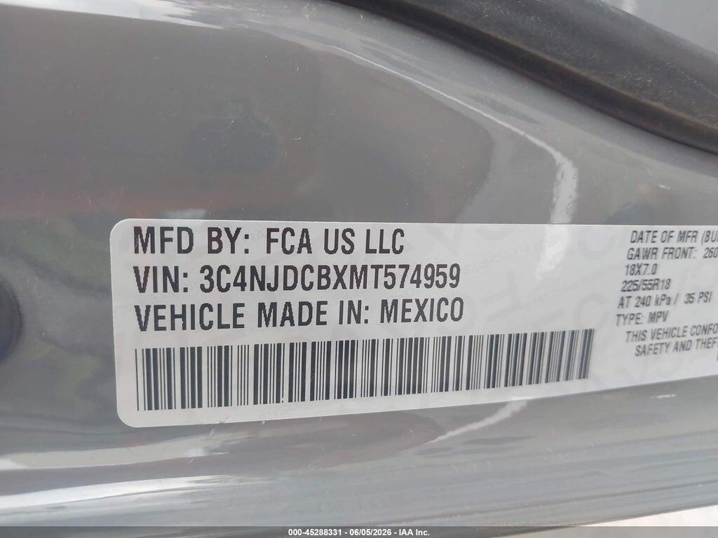 3C4NJDCBXMT574959 2021 JEEP COMPASS photo no. 9
