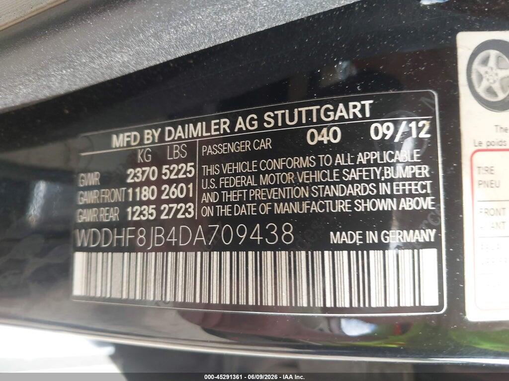 WDDHF8JB4DA709438 2013 MERCEDES-BENZ E 350 photo no. 9