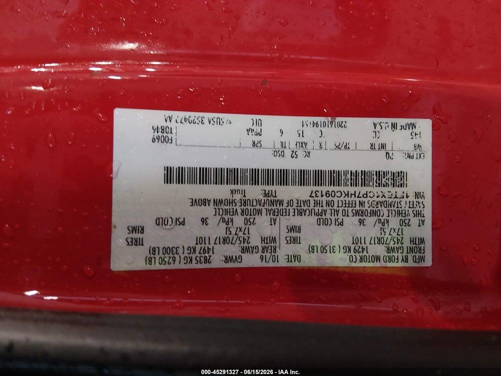 1FTEX1CP7HKC09137 2017 FORD F-150 photo no. 9