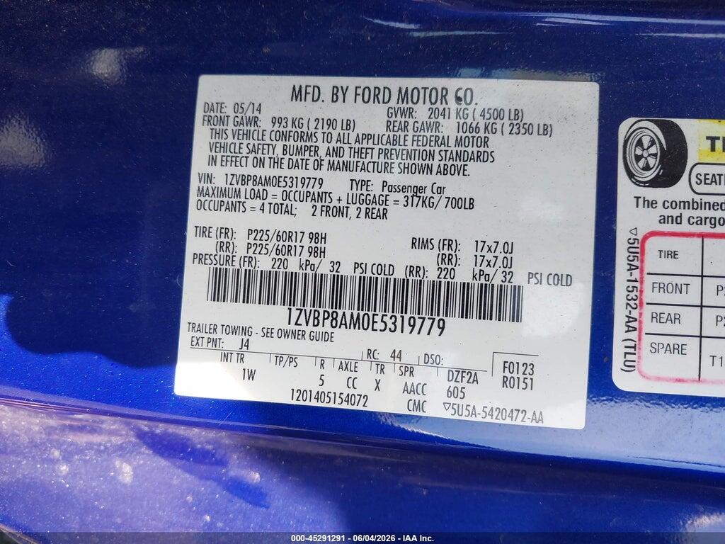 1ZVBP8AM0E5319779 2014 FORD MUSTANG photo no. 9